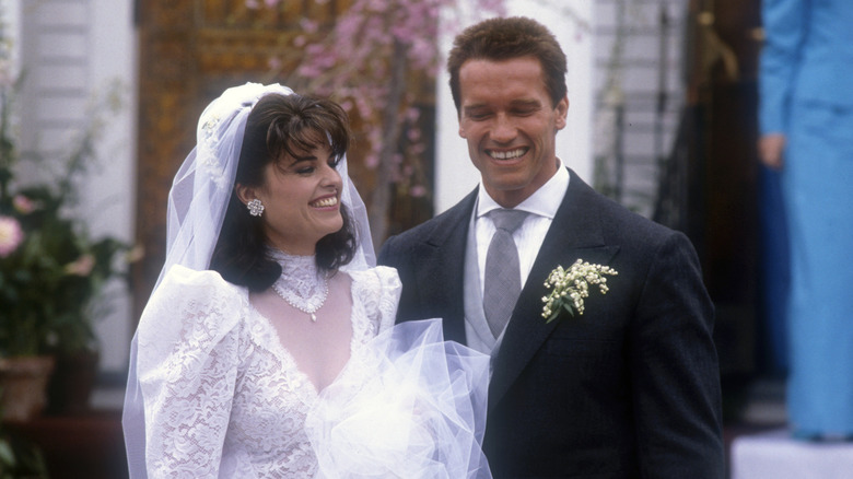 Maria Shriver and Arnold Schwarzenegger on their wedding day