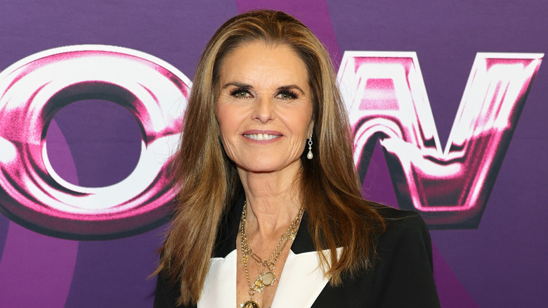 Maria Shriver poses on a 2025 red carpet