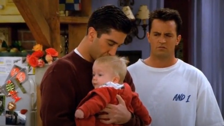 Ross with son Ben on 'Friends'