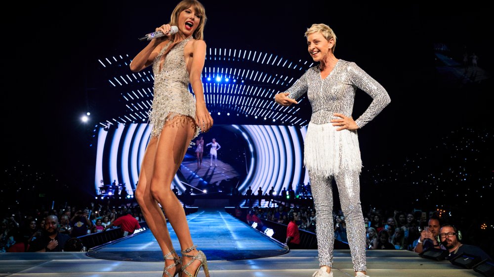 Taylor Swift and Ellen DeGeneres onstage