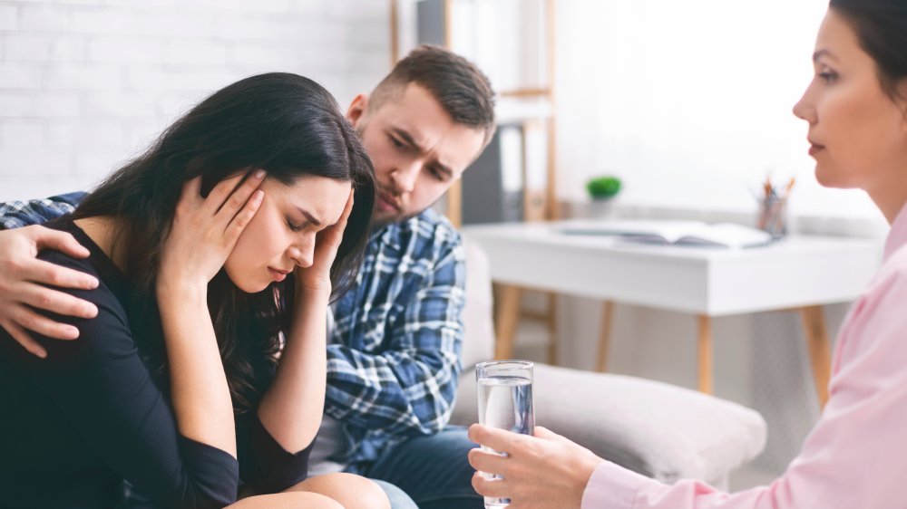 Woman suffering a nervous breakdown