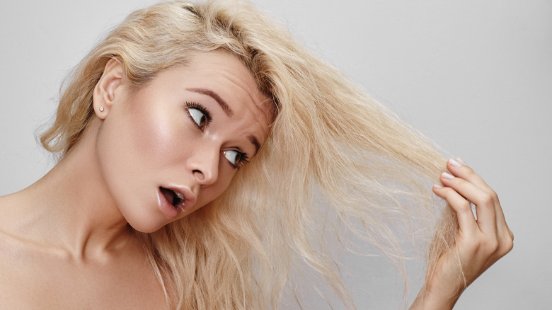 Dry hair from bleach 