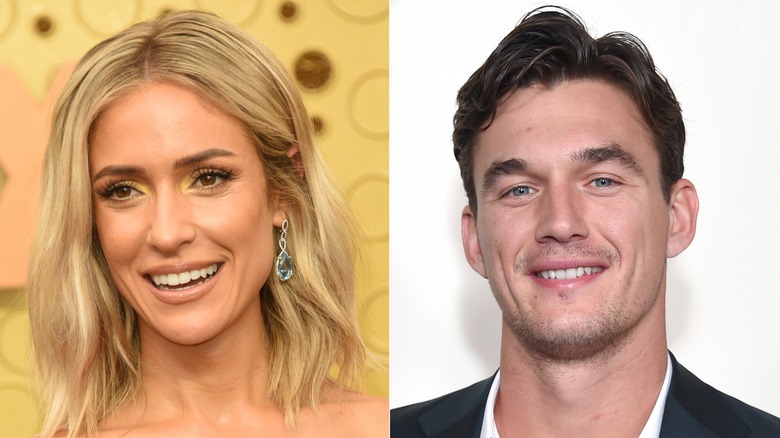 Split image of Kristin Cavallari and Tyler Cameron smiling