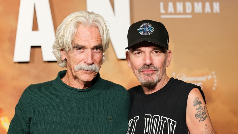 Sam Elliott and Billy Bob Thornton together on a Landman red carpet.