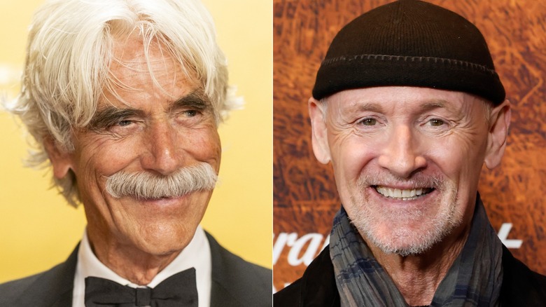 A split image of Sam Elliott and Colm Feore on recent step-and-repeats.