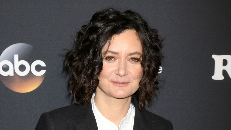 Close up of Sara Gilbert