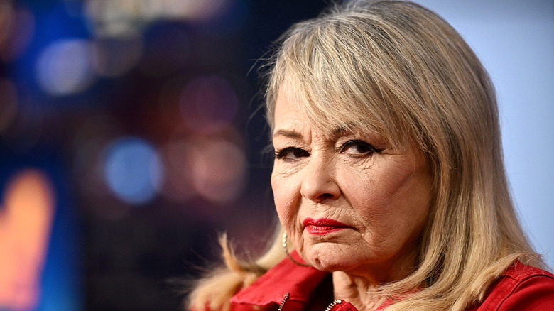 Close up of an angry looking Roseanne Barr