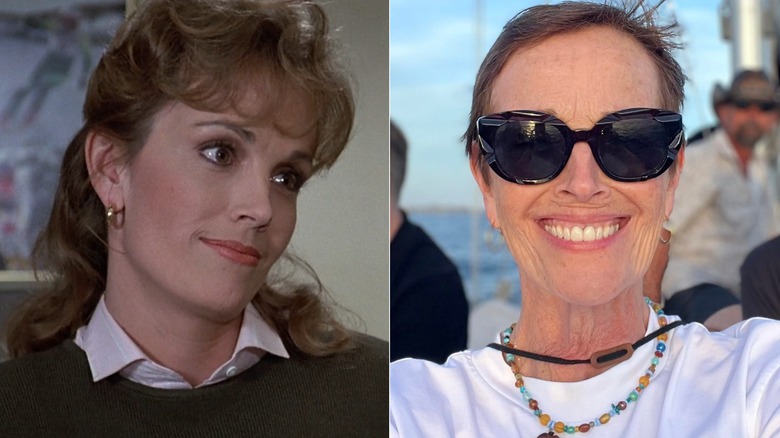 Joan McMurtrey in "Simon & Simon" & smiling in a selfie