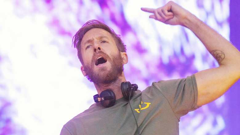 Calvin Harris performing on stage