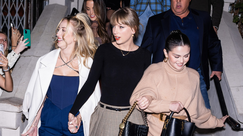 Taylor Swift with Selena Gomez and Brittany Mahomes