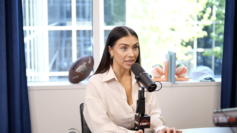 Jenna Johnson recording an episode of The Morning After podcast