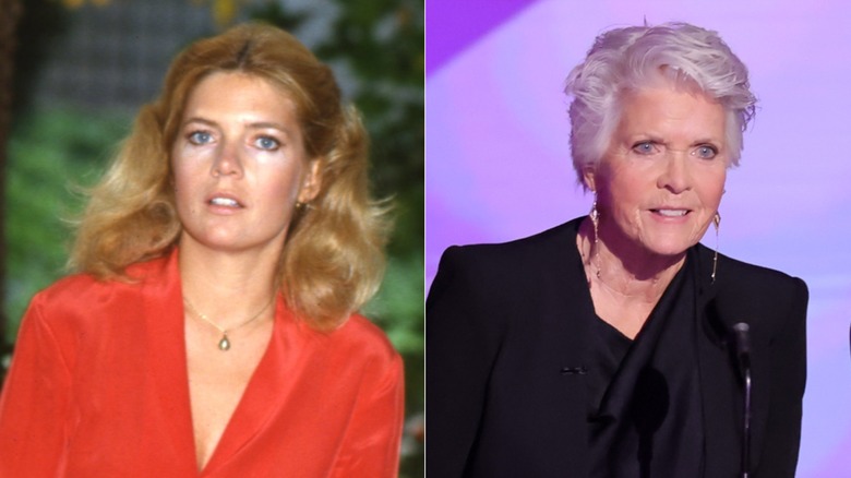 Split image of Meredith Baxter 1982 and 2024