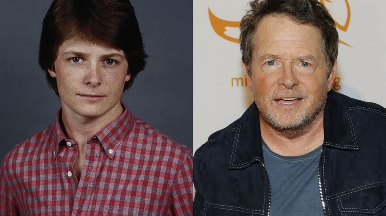 Split image of Michael J. Fox in 1982 and 2026