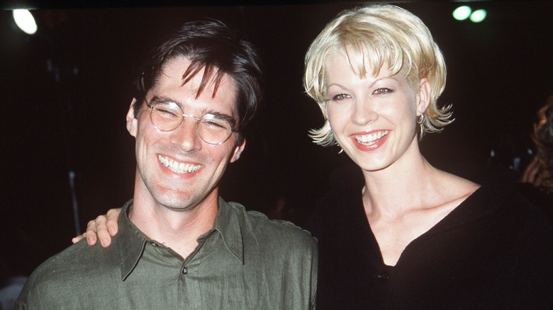 Thomas Gibson and Jenna Elfman posing