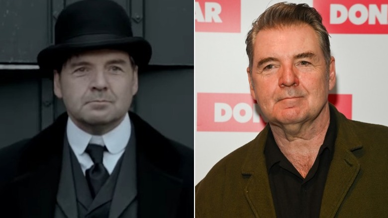 Split image of Brendan Coyle in "Downton Abbey" vs. in real life