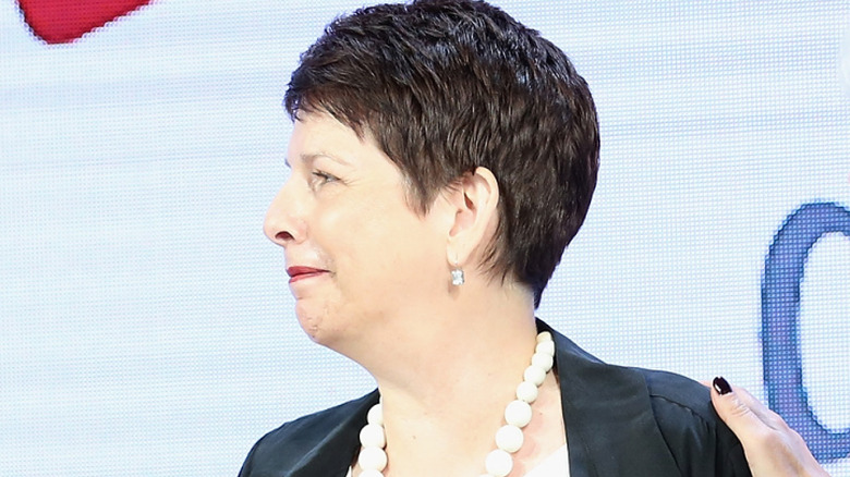 A photo of Jennifer Darling wearing a pearl necklace