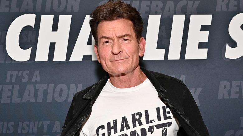 Charlie Sheen smirking