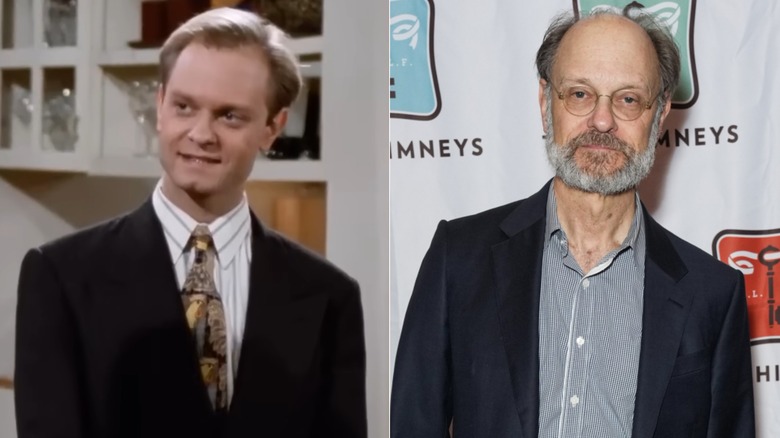 Split image of David Hyde Pierce during "Frasier" and in 2025