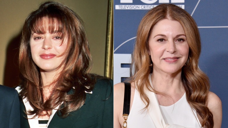 Split image of Jane Leeves in the 1990s and in 2024