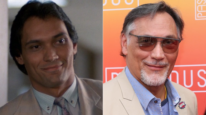 Side by side photos of Jimmy Smits in the first season of L.A. Law and in 2026.