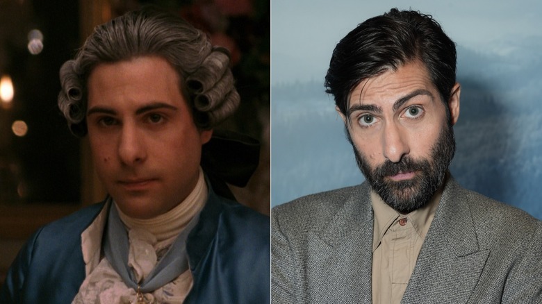 A split image showing Jason Schwartzman in Marie Antoinette and in 2025.