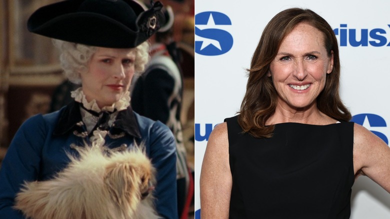 A split image showing Molly Shannon in Marie Antoinette and in 2026