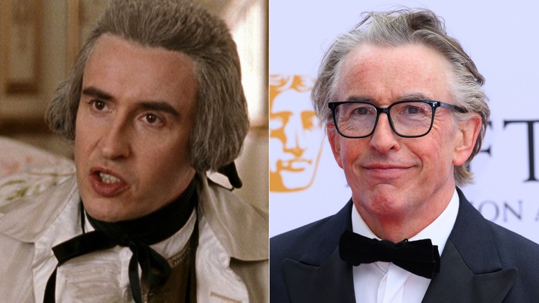A split image of Steve Coogan in Marie Antoinette and in 2026.