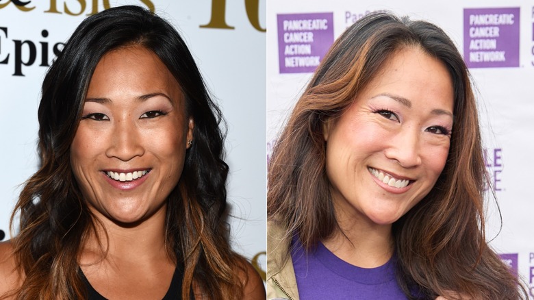 Split image of Tina Huang in 2016 and 2025