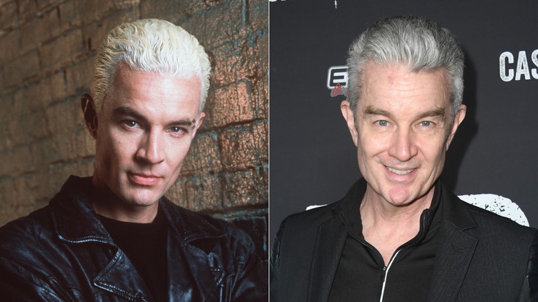 James Marsters as his character Spike in 2000 & at an Amazon Q&A event in 2023