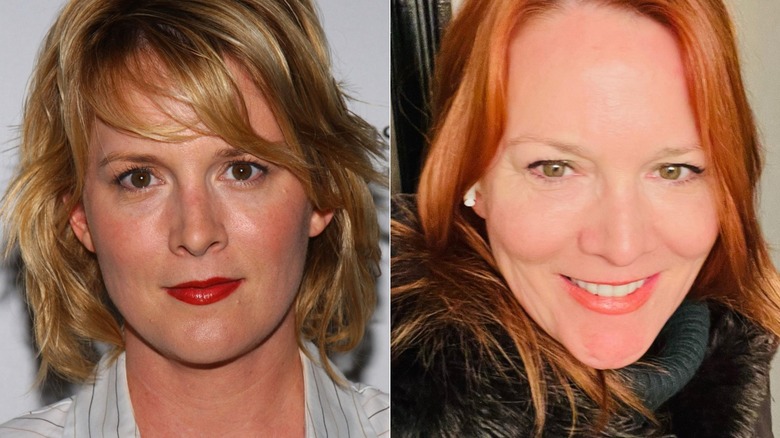 Laurel Holloman at a event in 2004 & smiling in a 2023 selfie