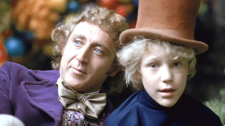 Gene Wilder and Peter Ostrum on the set of 'Willy Wonka and the Chocolate Factory'