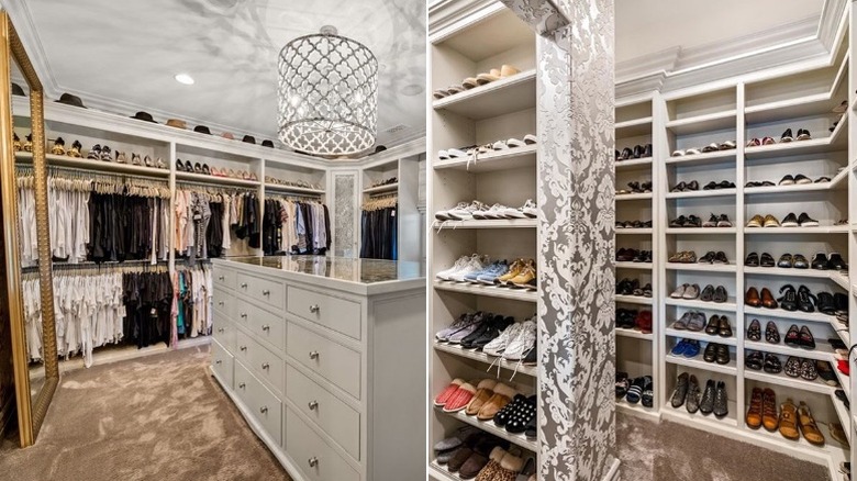 Two of three walk-in closets