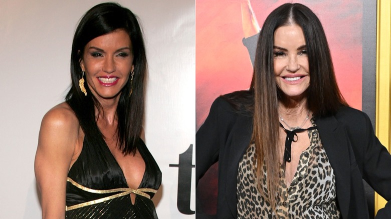 Split image of Janice Dickinson in 2004 and 2025