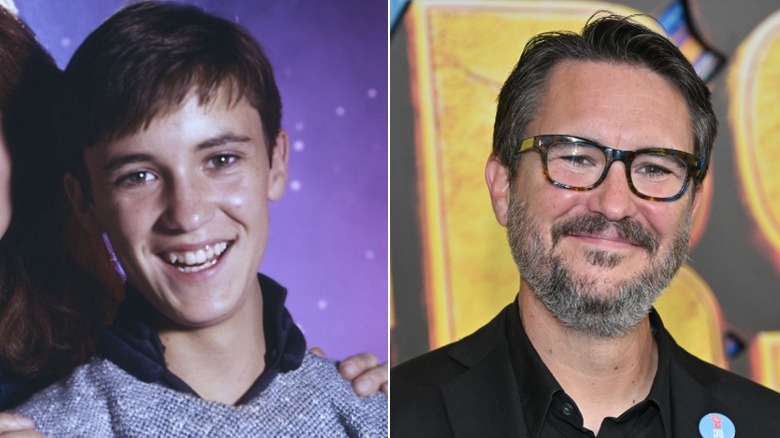 A split image of Wil Wheaton as Wesley Crusher next to a more recent photo of Wheaton
