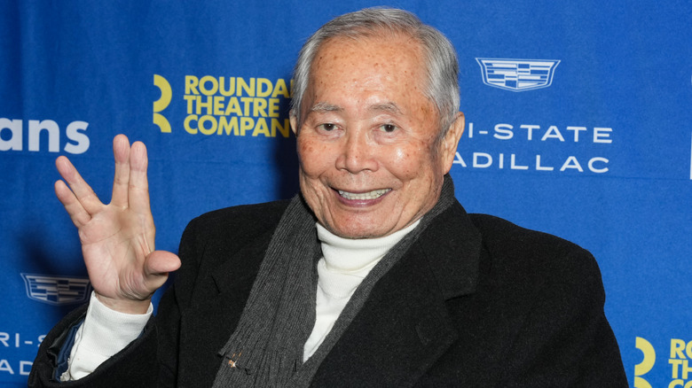 George Takei doing the Vulcan salute