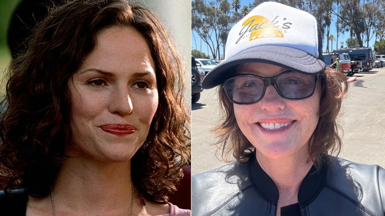 Two images of Jorja Fox. The first is from the second episode of CSI: Crime Scene Invesitgation. The second is from 2026.