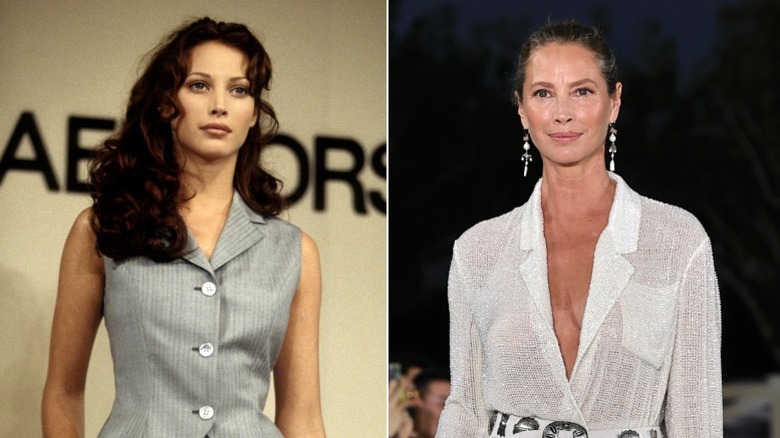Split image of Christy Turlington in 1992 and 2024