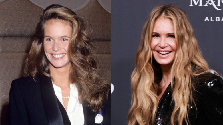 Split image of Elle Macpherson in 1990 and 2025