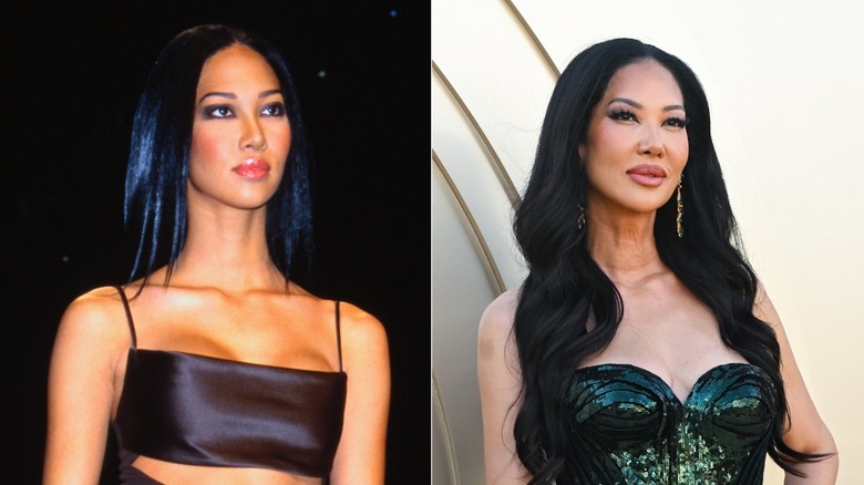 Split image of Kimora Lee Simmons in 1999 and in 2025