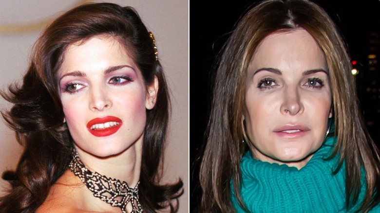 Split image of Stephanie Seymour in the '90s and in 2022