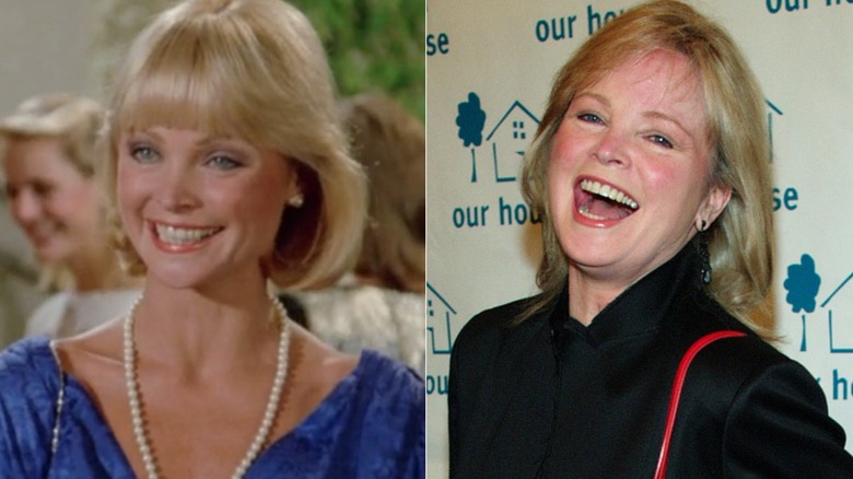 Split photo of Pat Klous in "The Love Boat" and smiling at a public event