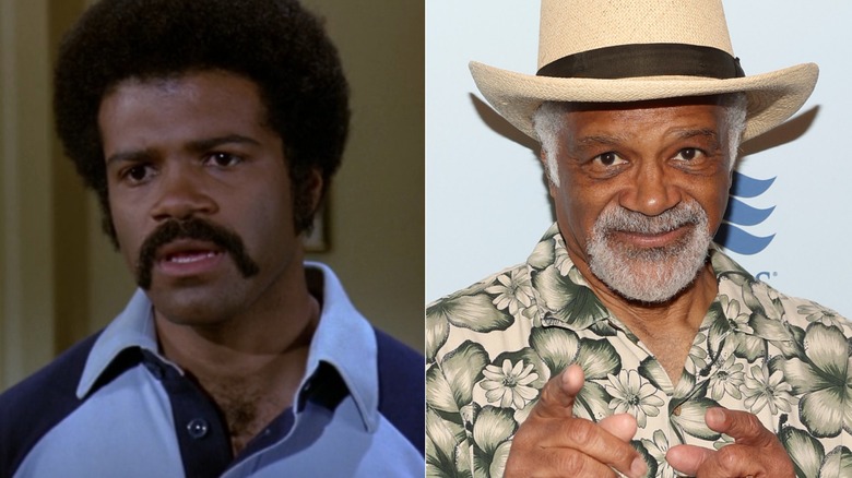 Split photo of Ted Lange in "The Love Boat" & smiling at The Real Love Boat Series Kick-off party in 2022