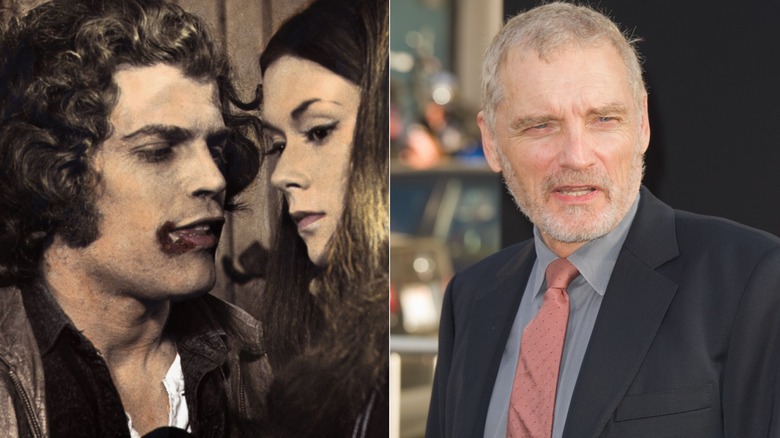 Side by side photos of David Selby in Dark Shadows and a 2012 event