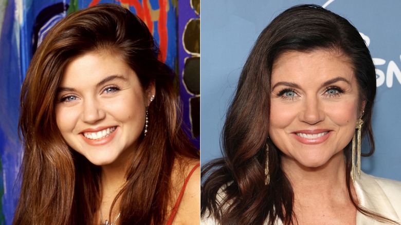 Side-by-side of Tiffani Thiessen in the '90s and in 2026