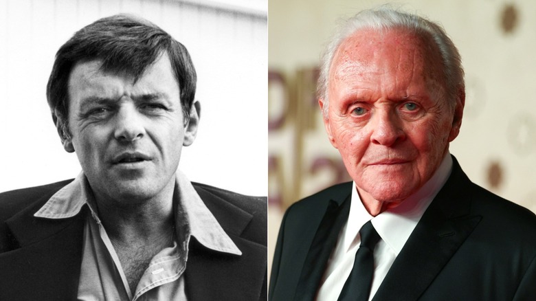 Split image of Anthony Hopkins in the 1970s on the left, Anthony Hopkins in the 2020s on the right