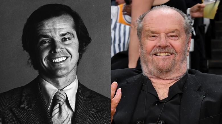 Split image of Jack Nicholson in the 1970s on the left, Jack Nicholson in the 2020s on the right