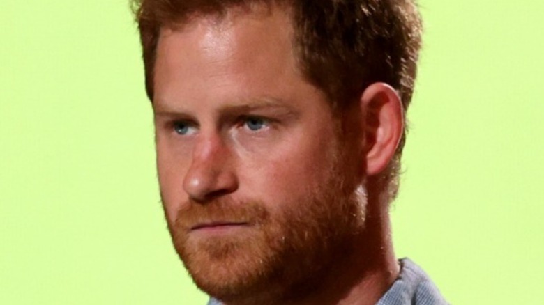 Prince Harry looking to the left