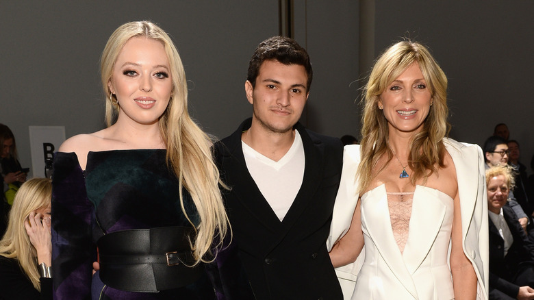 Tiffany Trump, Michael Boulos and Marla Maples attend the 2019 NYFW Taoray Wang