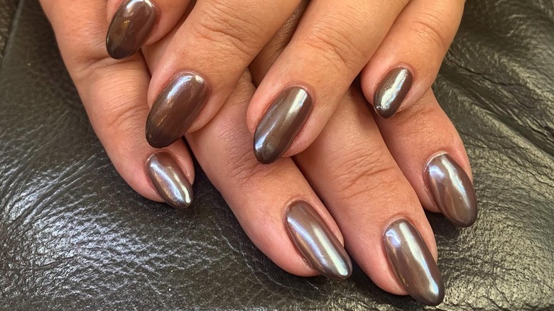 Glazed Chocolate Brown Nails For Fall: How To Get Them