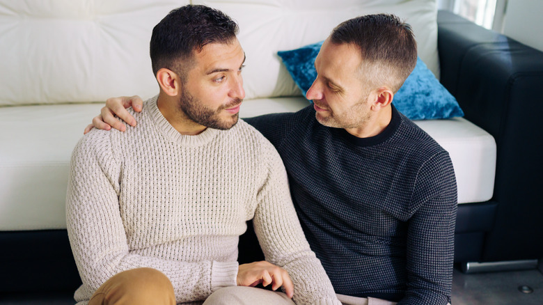 Gay couple sharing their feelings